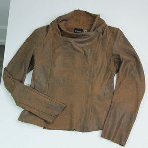 Dex Suede Draped Cowl Neck Lightweight Coat